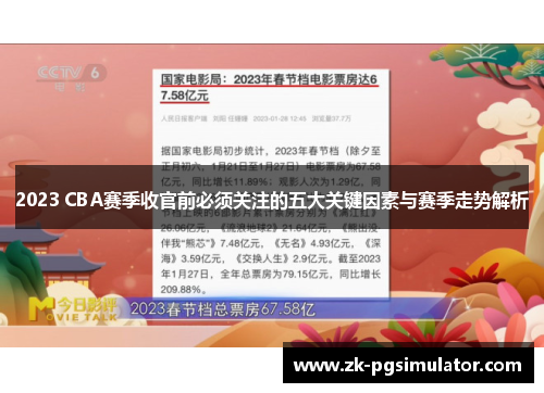 2023 CBA赛季收官前必须关注的五大关键因素与赛季走势解析